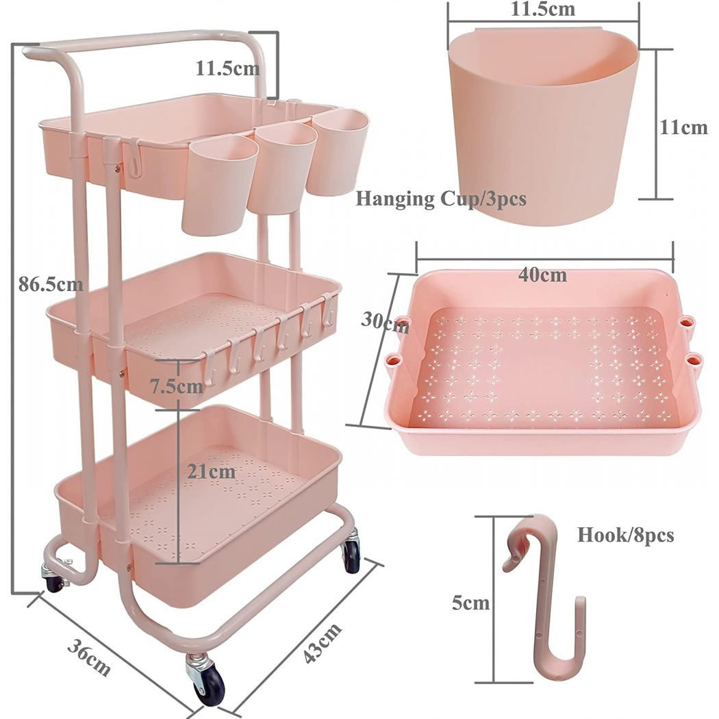 Lockable Storage Organizer Trolley for Salon